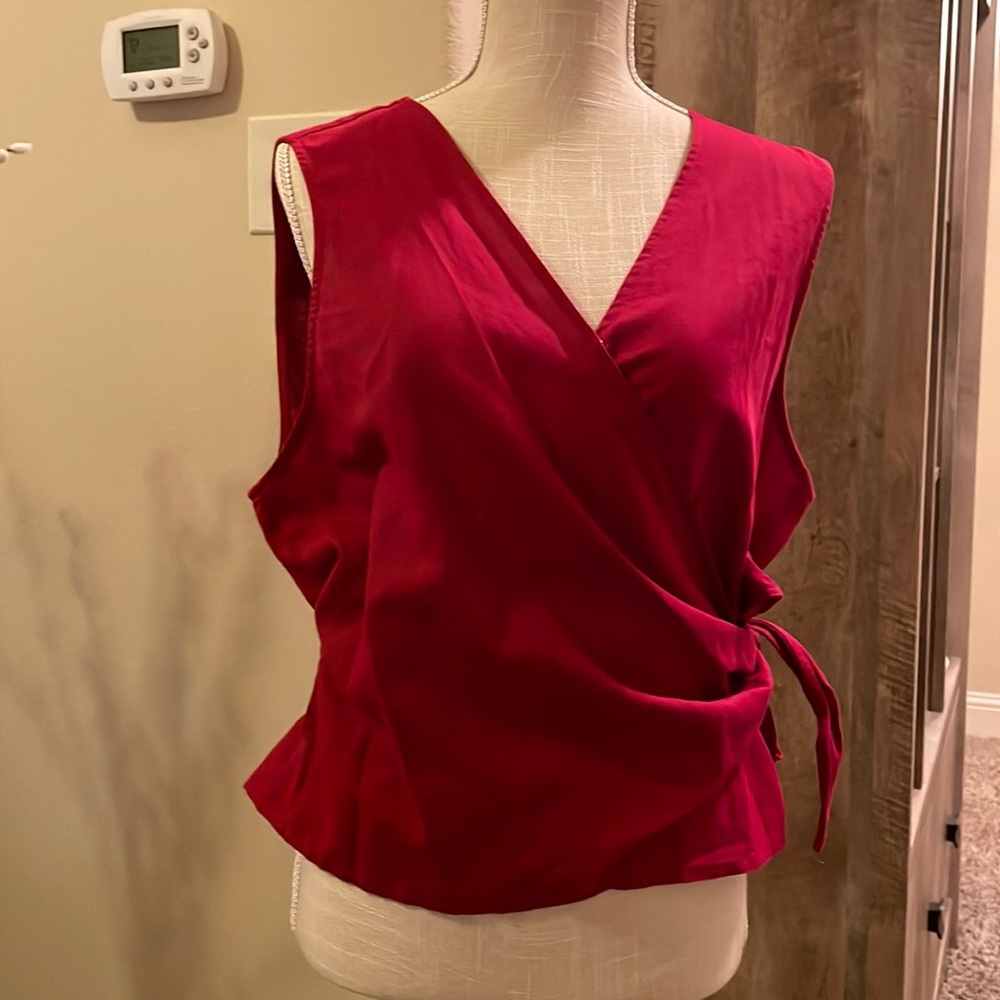 Linen Wrap Top